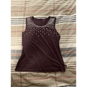 American Girl Isabelle's PJ's Purple Silver Foiled Tank Top Size Large 14/16